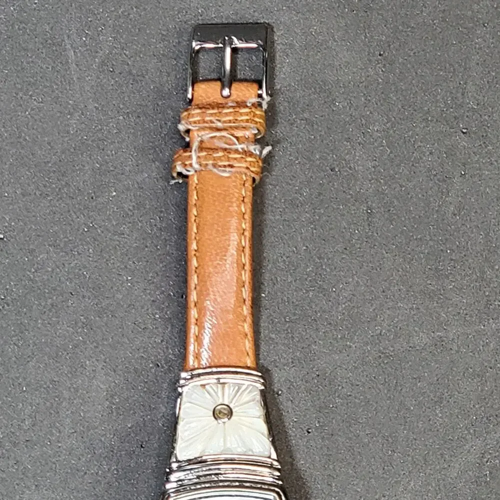 Quartz Japan Movement Stainless Steel Womens Genuine Leather Watch